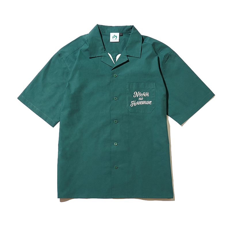 NOAH no HAKOBUNE Open Collar Shirt / Green