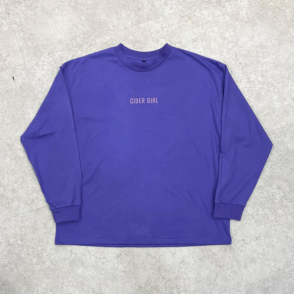 "待つ" ロングTシャツ  / Purple