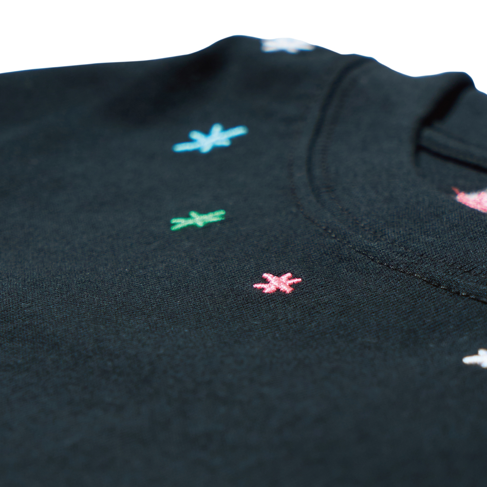 WELTRAUM Embroidery T-shirt / Black