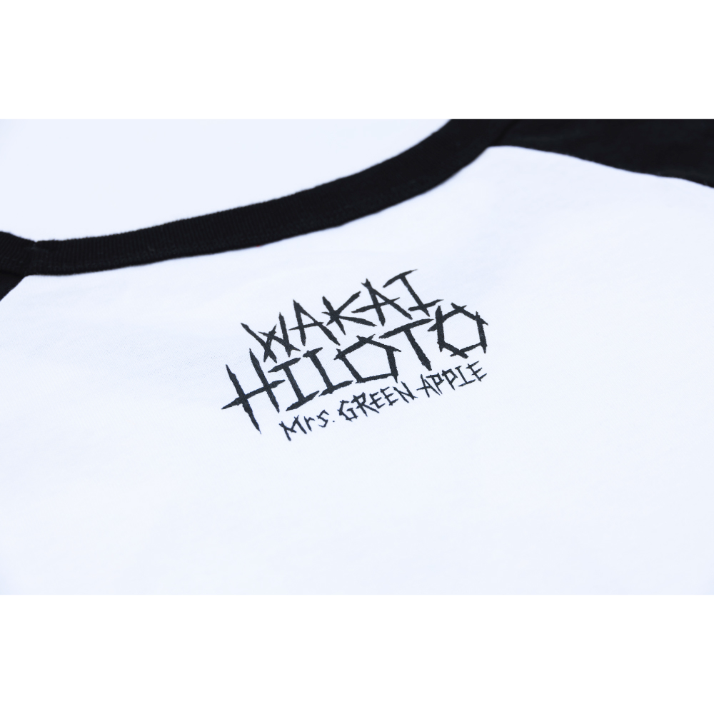 Hiloto Wakai Birthday Raglan T-shirt(White×Black)