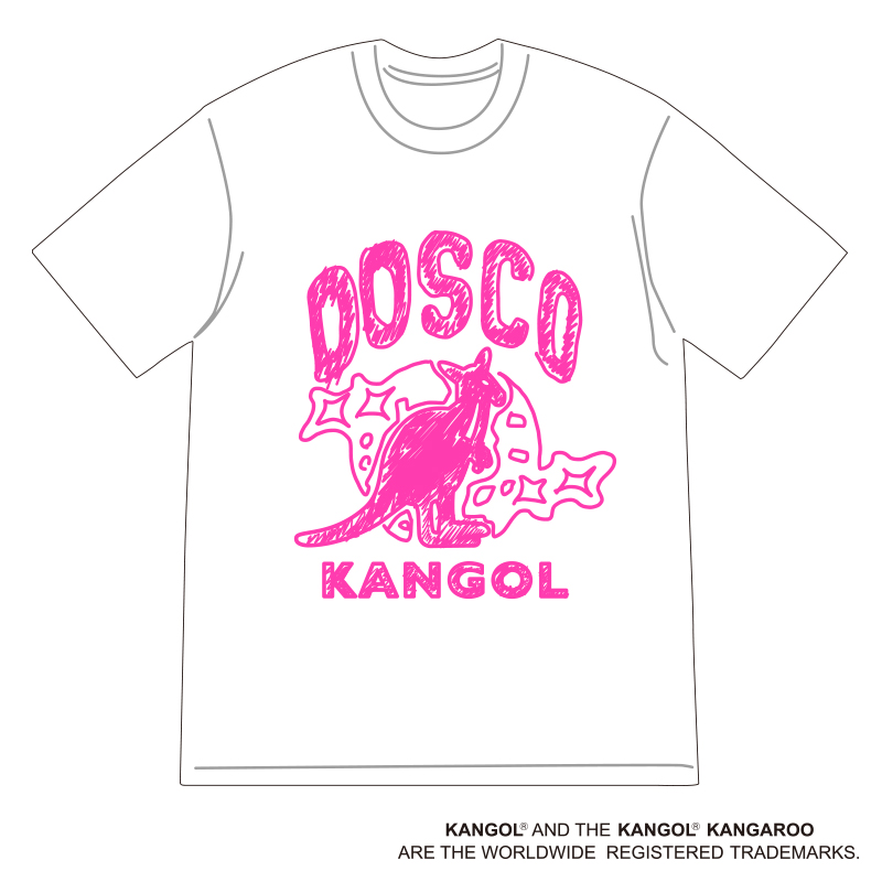 ドリカムディスコ 2020 KANGOL Tシャツ / WHITE × PINK