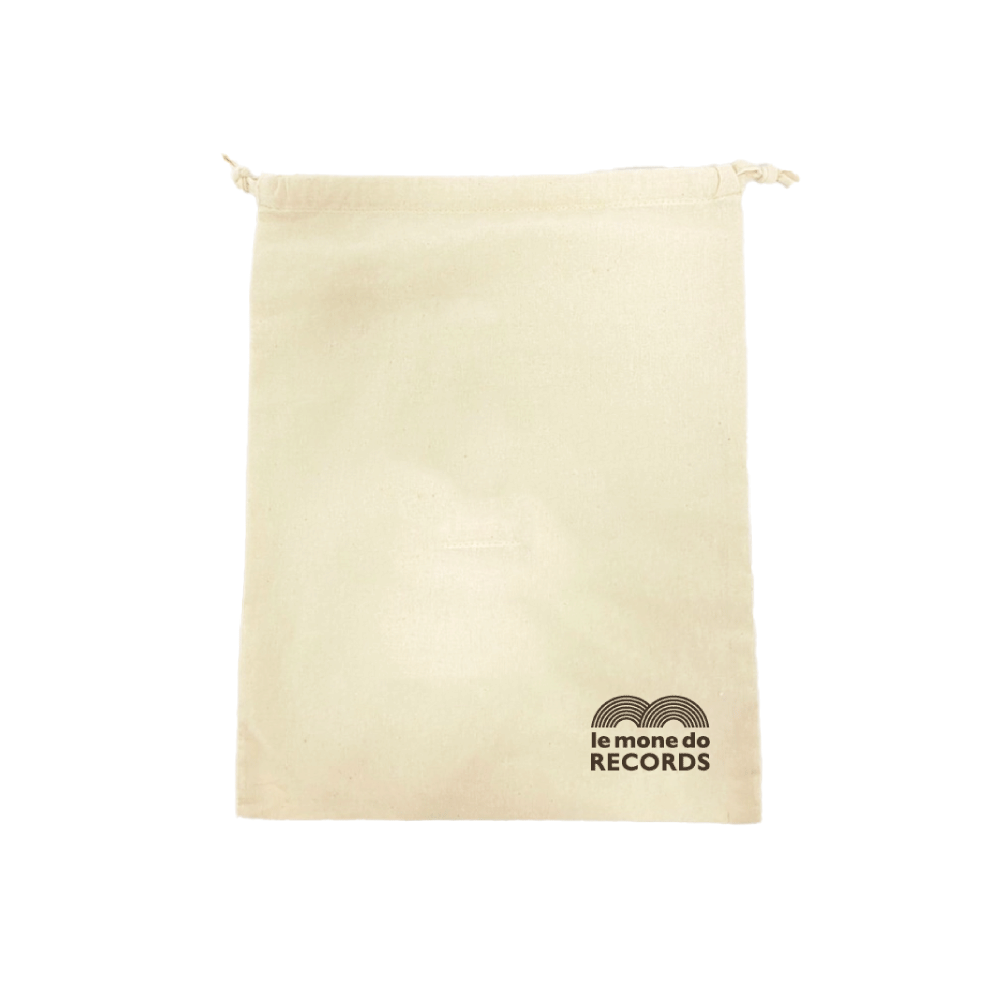 巾着袋（le mone do RECORDS / レコード風ロゴ）