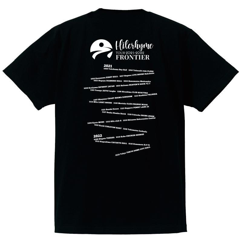 Hilcrhyme TOUR 2021-2022 FRONTIER Tシャツ / 黒