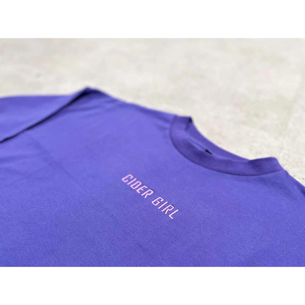 "待つ" ロングTシャツ  / Purple