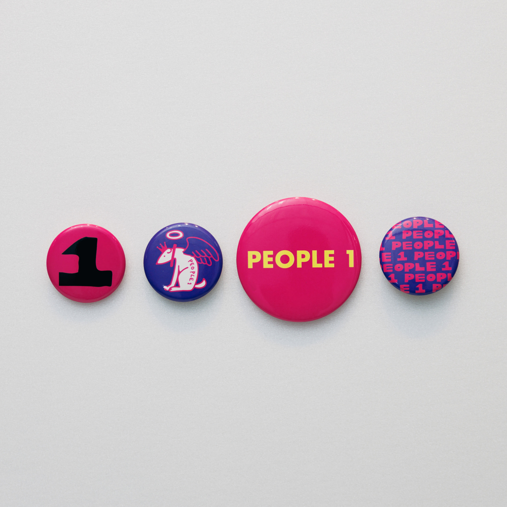 PEOPLE 1 CAN BADGES / PINK × PURPLE