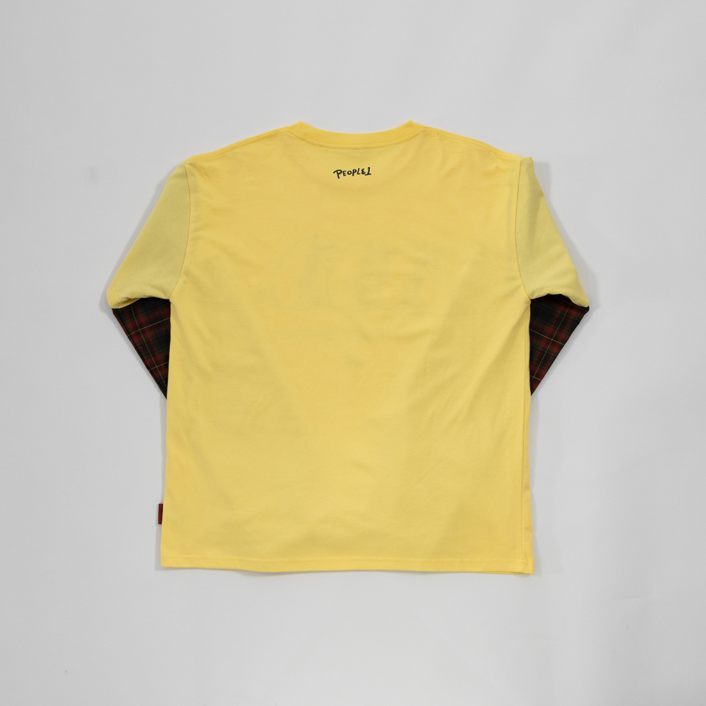 R U READY? GRAPHIC LAYERED TEE / YELLOW×RED TARTAN