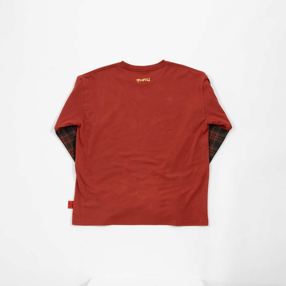 R U READY? GRAPHIC LAYERED TEE / RED×RED TARTAN