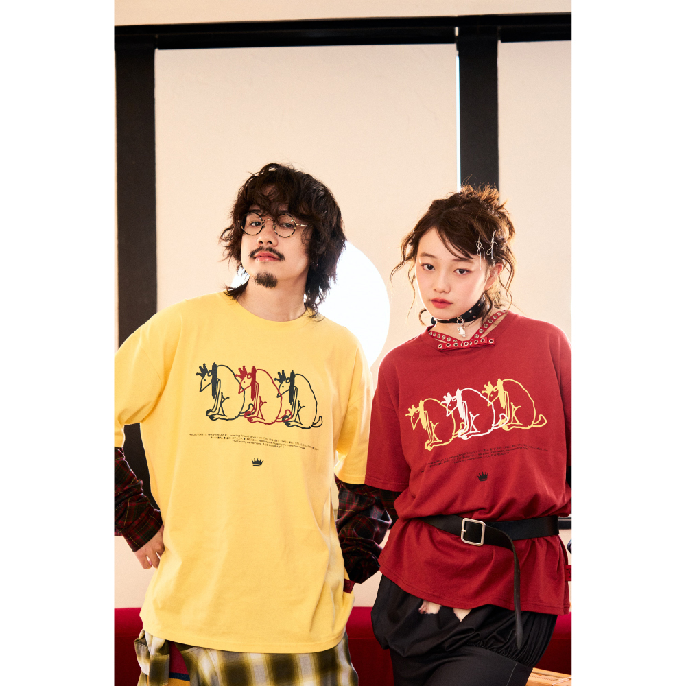 R U READY? GRAPHIC LAYERED TEE / RED×RED TARTAN