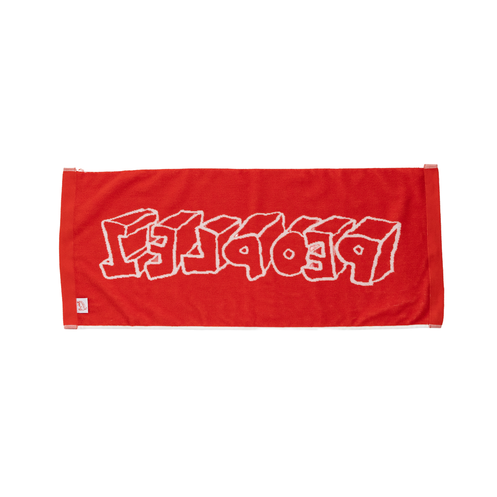 BLOCK GRAPHIC TOWEL / WHITE×RED