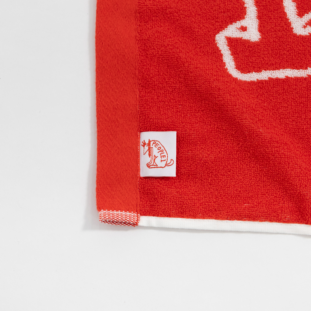 BLOCK GRAPHIC TOWEL / WHITE×RED