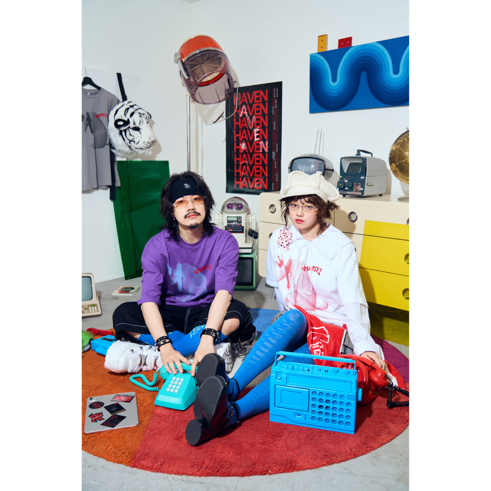 BLOCK GRAPHIC TOWEL / WHITE×RED