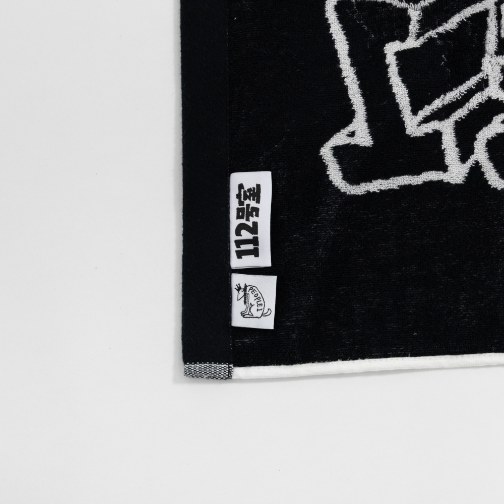 BLOCK GRAPHIC TOWEL / WHITE×BLACK