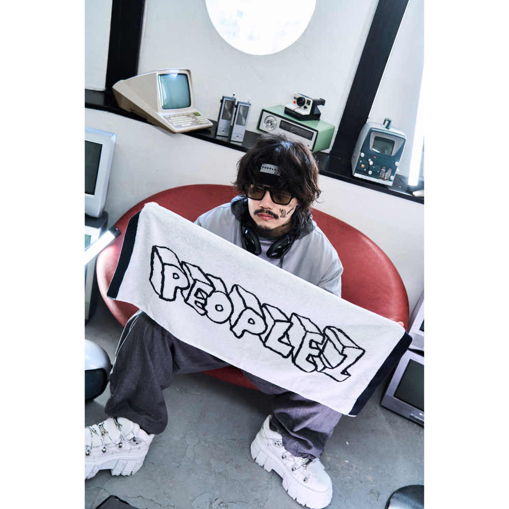 BLOCK GRAPHIC TOWEL / WHITE×BLACK