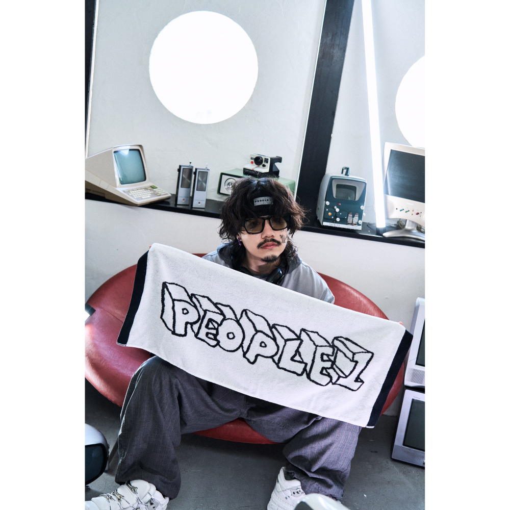 BLOCK GRAPHIC TOWEL / WHITE×BLACK