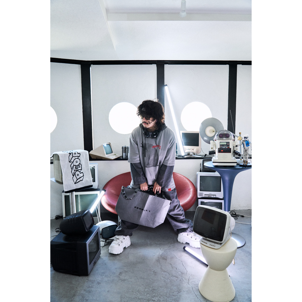 BLOCK GRAPHIC TOWEL / WHITE×BLACK