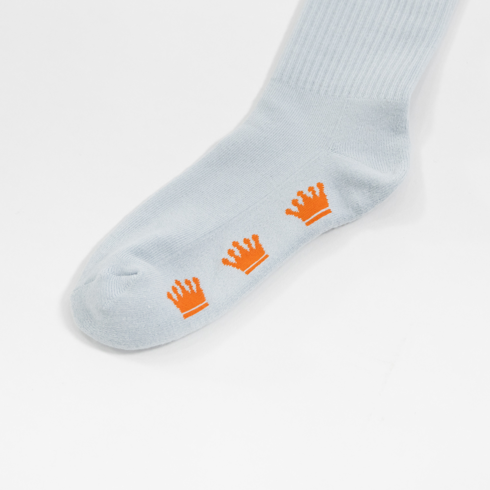 PEOPLE 1 GRAPHIC LONG SOCKS / PALE BLUE×ORANGE
