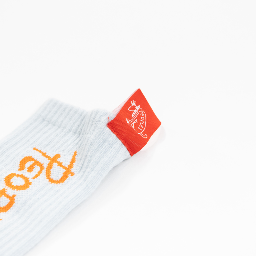 PEOPLE 1 GRAPHIC LONG SOCKS / PALE BLUE×ORANGE
