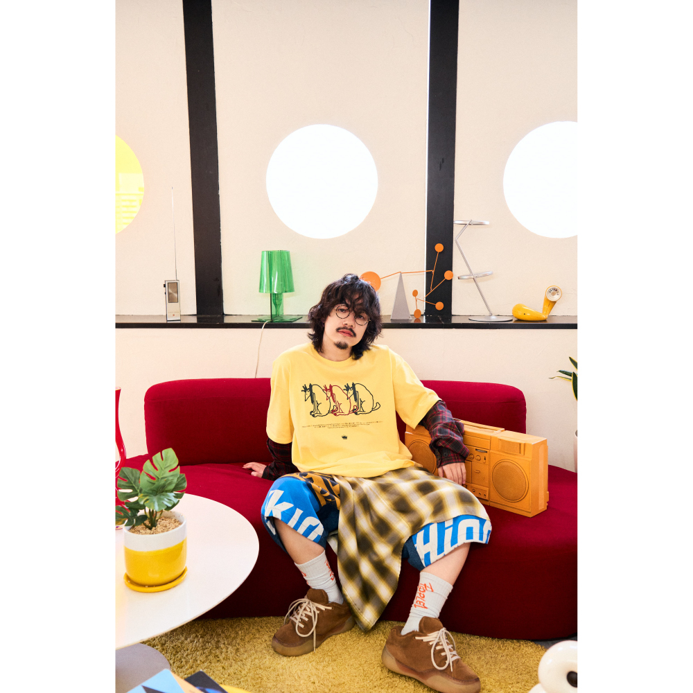 PEOPLE 1 GRAPHIC LONG SOCKS / PALE BLUE×ORANGE