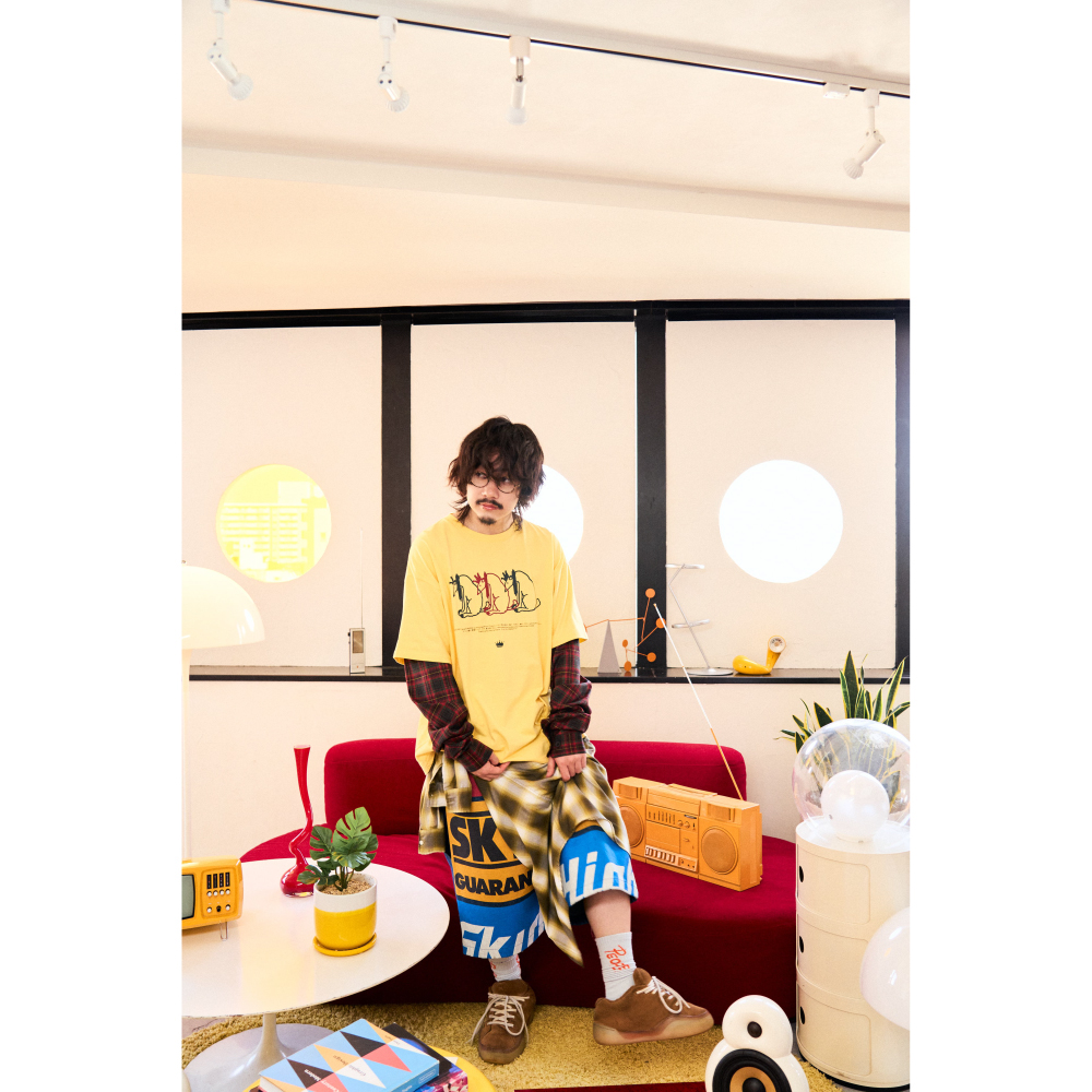 PEOPLE 1 GRAPHIC LONG SOCKS / PALE BLUE×ORANGE