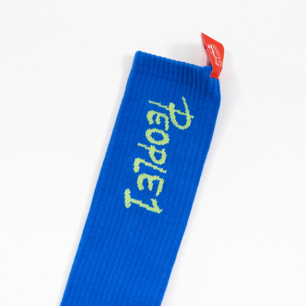 PEOPLE 1 GRAPHIC LONG SOCKS / BLUE×YELLOW GREEN