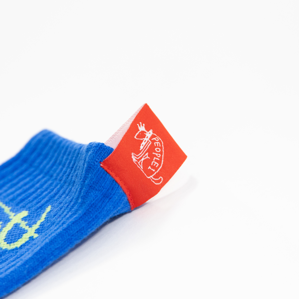 PEOPLE 1 GRAPHIC LONG SOCKS / BLUE×YELLOW GREEN