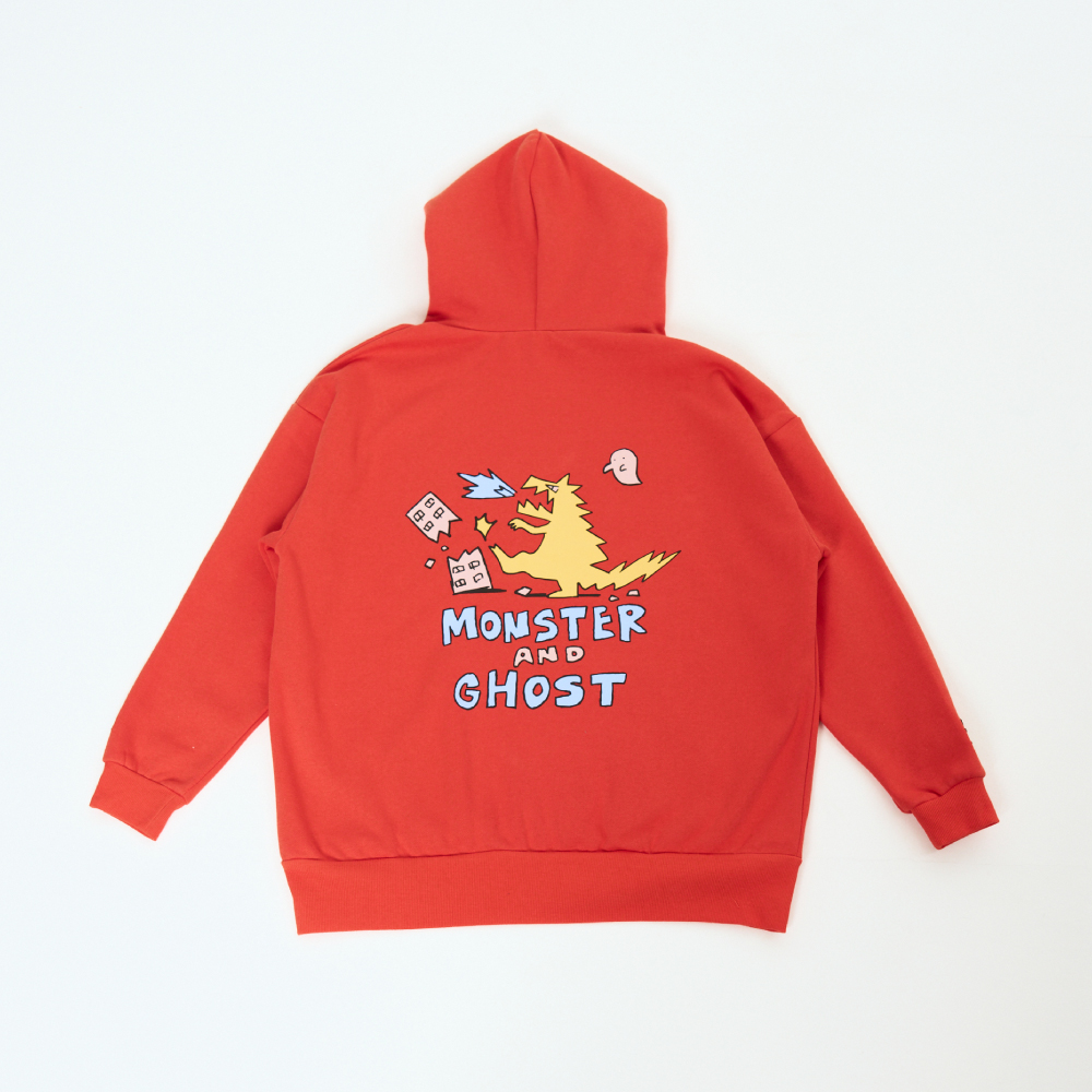 【復刻版】"怪獣とゴースト" HOODIE / RED