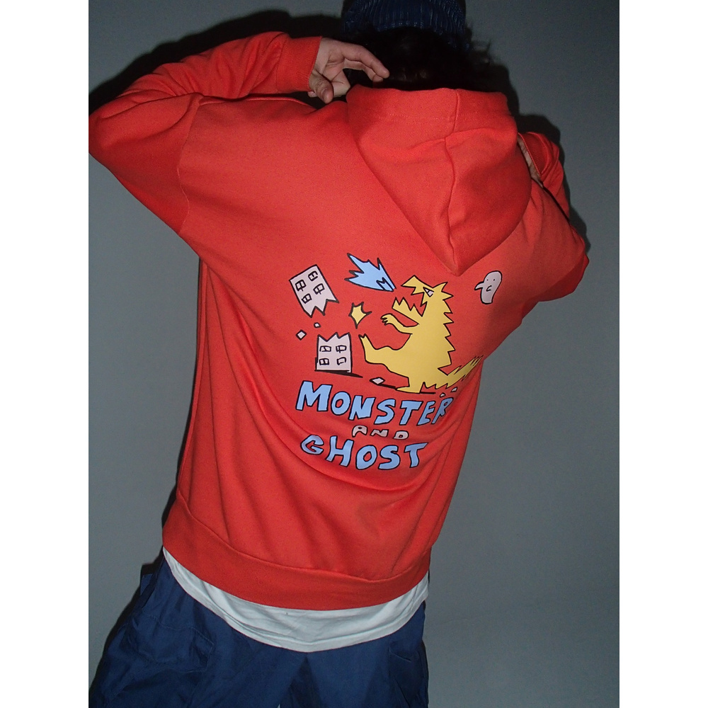 【復刻版】"怪獣とゴースト" HOODIE / RED