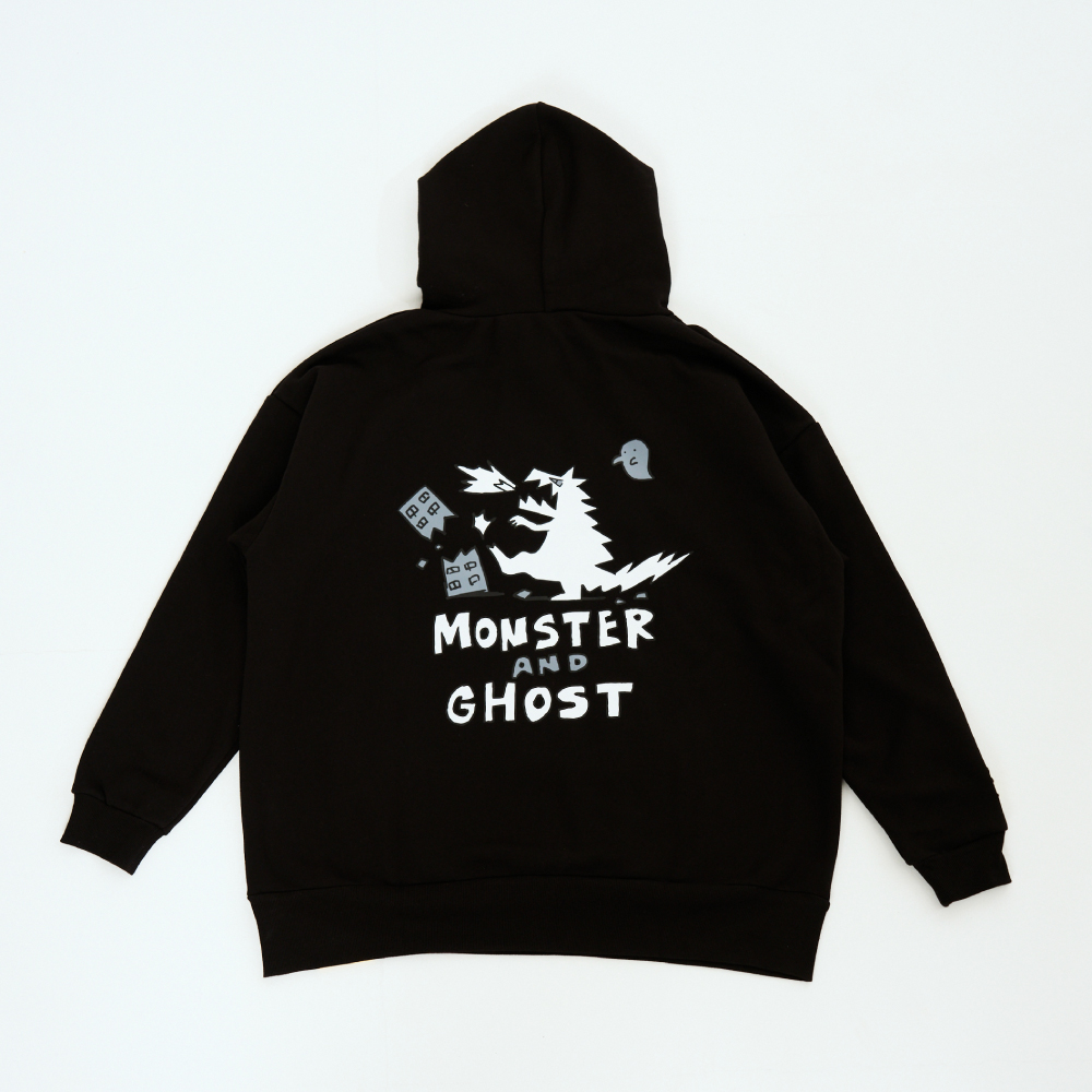 【復刻版】"怪獣とゴースト" HOODIE / BLACK