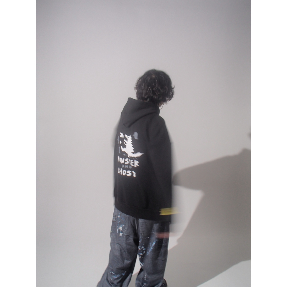 【復刻版】"怪獣とゴースト" HOODIE / BLACK