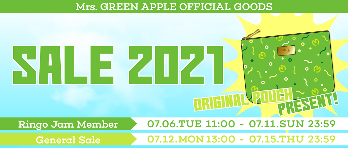 7月6日（火）11:00より ＜Mrs. GREEN APPLE OFFICIAL GOODS＞ SUPER SALE 2021 開催！